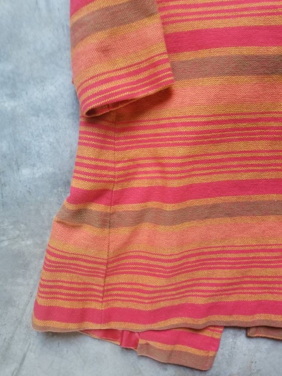 Vintage 60s 70s Mod Striped Coat s - image 3