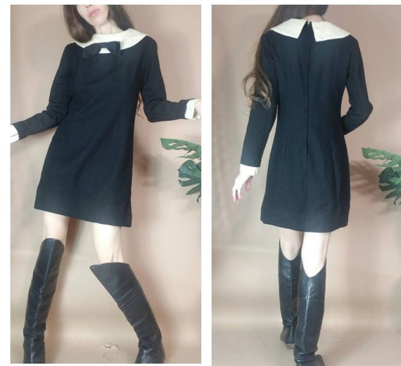 Vintage 60s Mod Mini Dress xs s