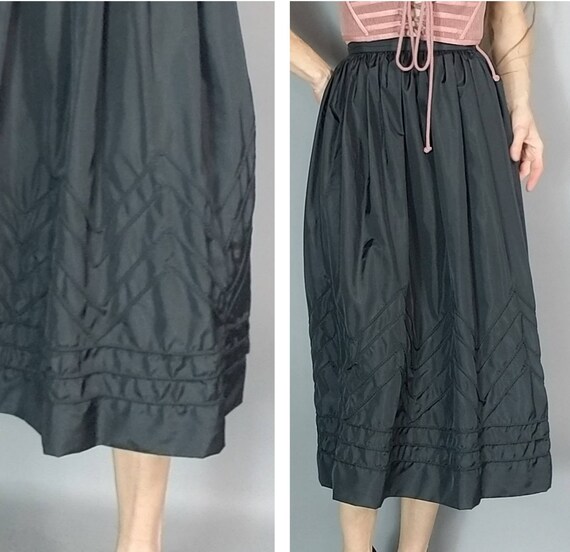 Vintage 80s Skirt Designer Black Skirt xs - image 3