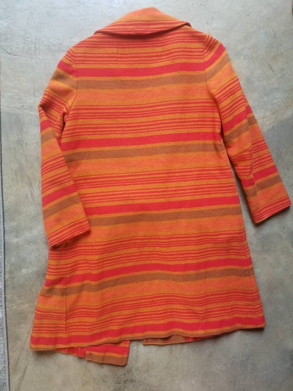 Vintage 60s 70s Mod Striped Coat s - image 9