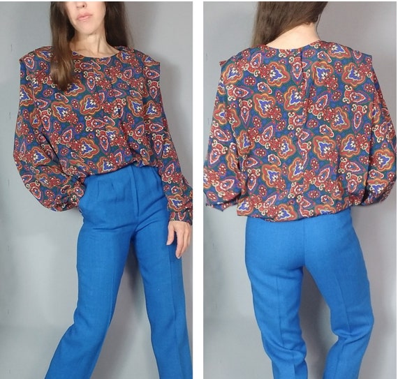 Vintage 80s 90s Paisley Blouse - image 3