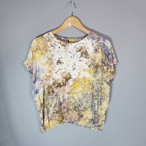 Vintage 90s Set Psychedelic Abstract Print Boxy T… - image 7