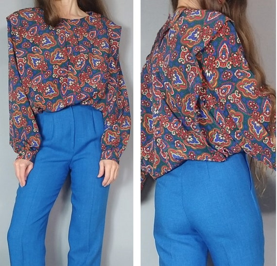 Vintage 80s 90s Paisley Blouse - image 4