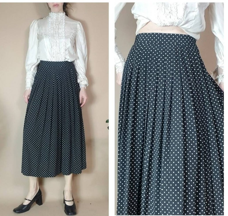 80s polka dot skirt