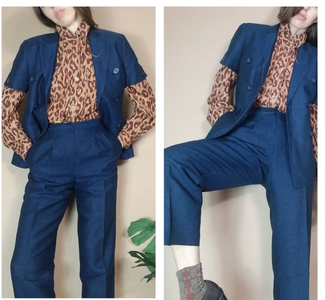 Vintage 80s 90s Pant Suit Short Sleeve Petite Trouser Jacket | Etsy Italia