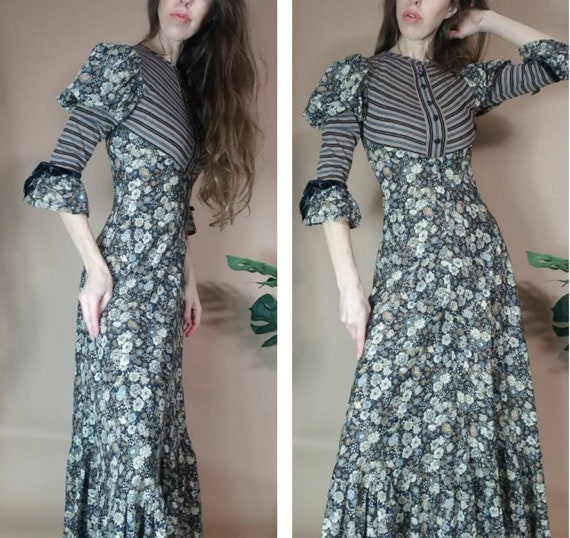 Vintage 70s Fratini Designs Dress Gina Fratini Boh