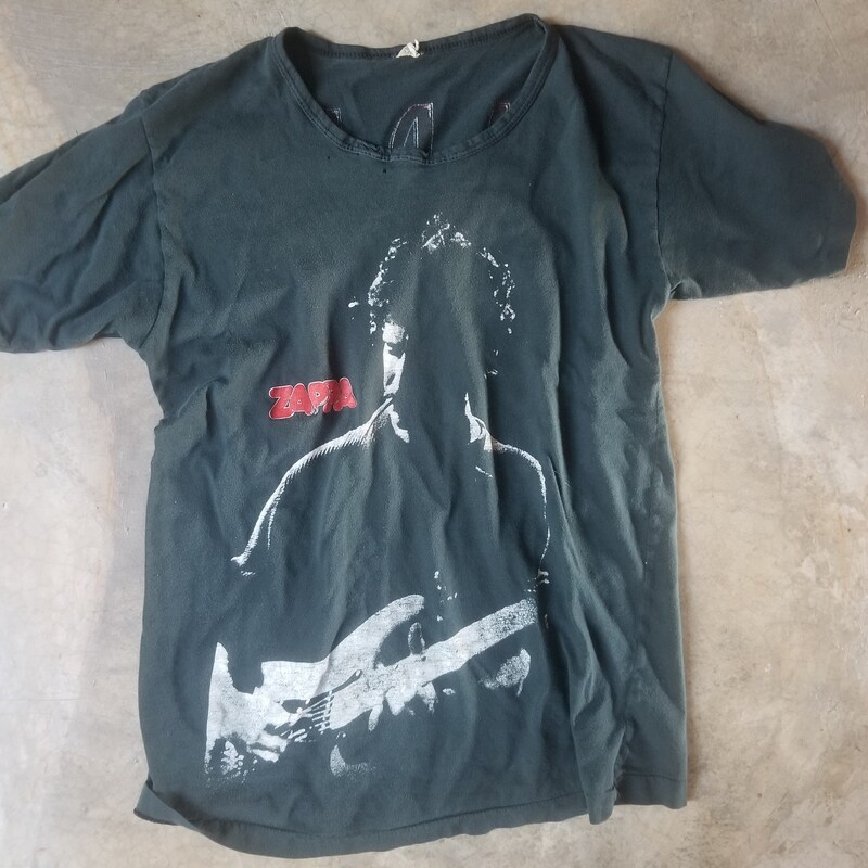 T-shirt Vintage Tournée Européenne Franck Zappa 1988 - Taille L Noir - Occasion Bon État
