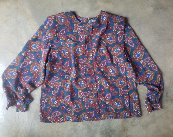 Vintage 80s 90s Paisley Blouse - image 6