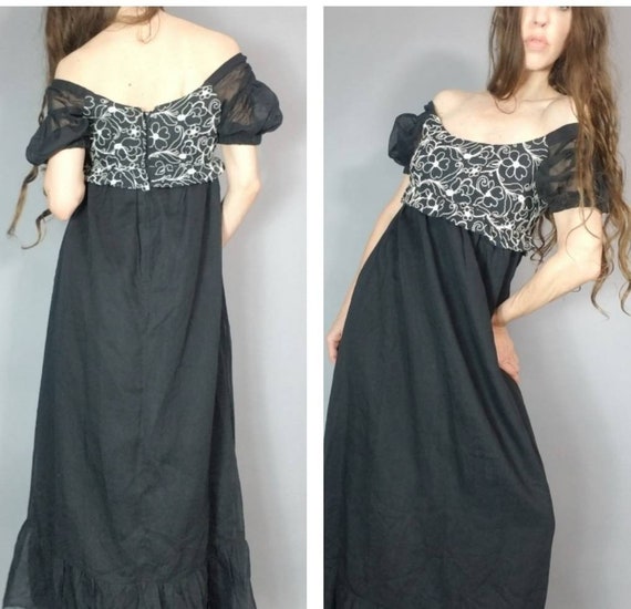 Vintage 70s Dress Puff Sleeve Bohemian Trivia by … - image 3