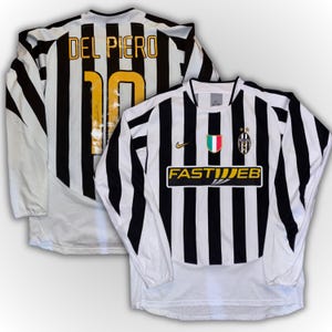 Maglia Vintage Juventus 2003/04 – Maglia Nike Del Piero #10 Autografata – Sponsor FASTWEB – Serie A da Collezione – Taglia L – Kit Originale Bianconeri