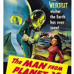 レトロアート装飾 1951 ヴィンテージ SF 映画 惑星Xからの男