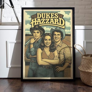 The Dukes Of Hazzard- TV Show Poster - Grunge Vintage Vector Art
