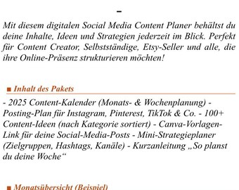 Plan de contenido para redes sociales 2025 (alemán)