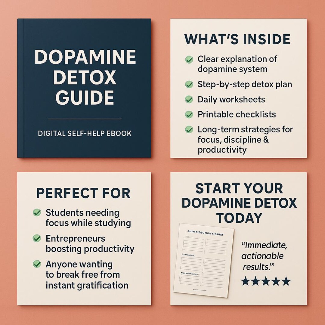 Dopamine Detox Guide | Digital Self Help Ebook for Focus, Productivity ...