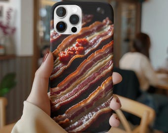 Crispy Bacon Stripes MagSafe iPhone Case: Foodie Protective Cover