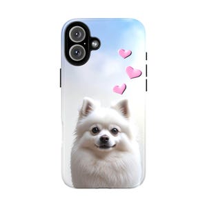 Fluffig Spitz Pomeranian iPhone och Google Pixel Tough Case - Söt Spitz Lover Phone Cover Present - Skyddande valpfodral