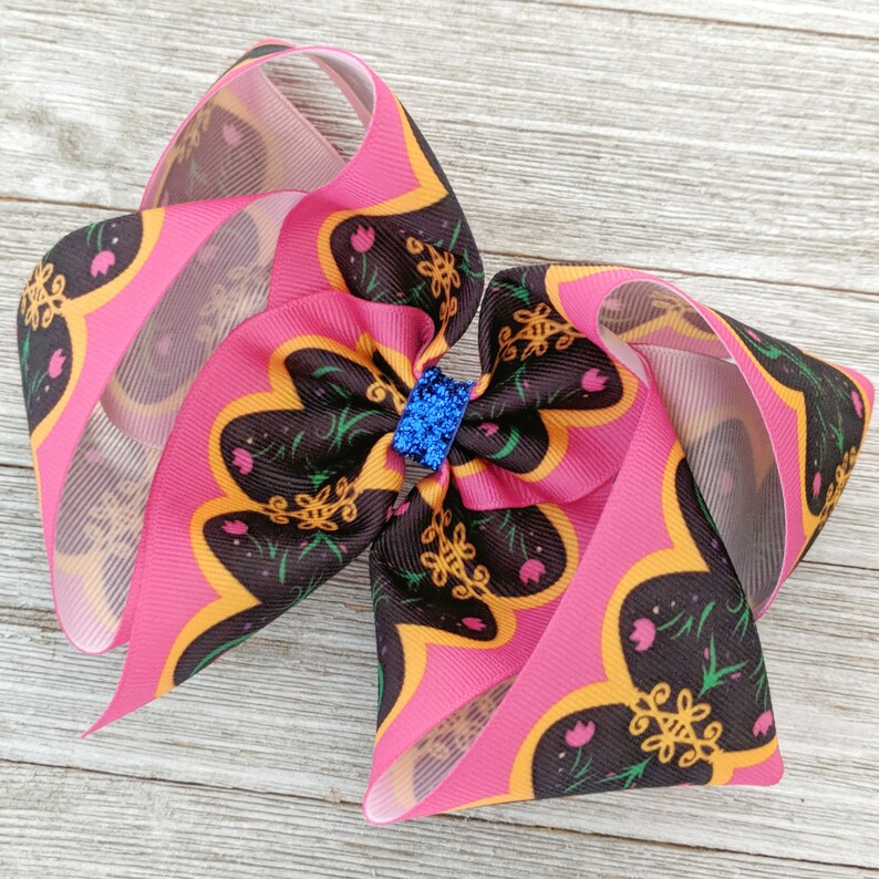 Extra Large Jo Jo Bow Disney Princess Bow Southern Bow Frozen 6 Ribbon Hair Bow Anna and Elsa Ribbon Bows Jumbo Bow