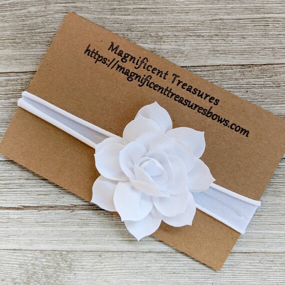 Diadema De La Flor Del Loto Blanco Diadema Del Bebe De La Etsy Diadema De La Flor Del Loto Blanco Diadema Del Bebe De La Etsy