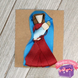 Mary and Baby Jesus Ribbon Sculpture - Hair Clip - Pin - Christmas Tree Ornament - Madonna and Child - Christmas Hair Bow - Christmas Pin