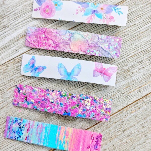 Butterfly and Flower Clippie Set - Back to School Alligator Clip Set - Lace Glitter Toddler Barrette Set - Baby Clippies - Little Barrettes