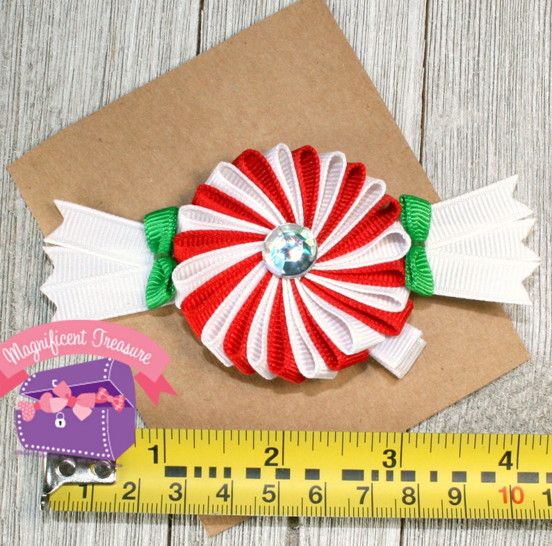 Peppermint Candy Hair Bow - Peppermint Christmas Hair Clip - Toddler ...