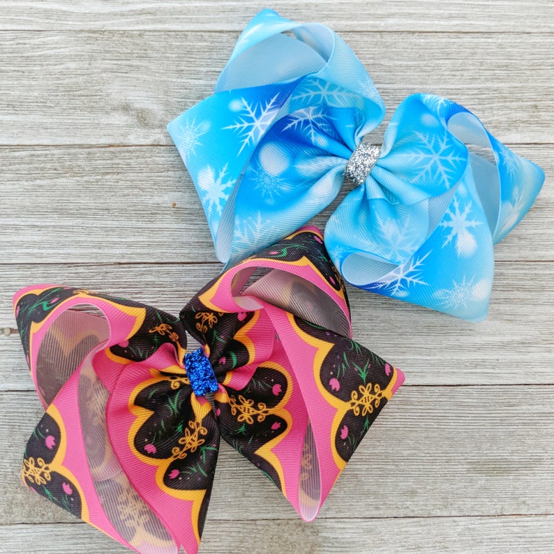 Extra Large Jo Jo Bow Disney Princess Bow Southern Bow Frozen 6 Ribbon Hair Bow Anna and Elsa Ribbon Bows Jumbo Bow