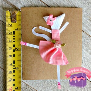 Angelina Ballerina Hair Bow Ballerina Mouse Hair Clip Ribbon Sculpture Girl Dancer Bow Toddler Barrette Girl Mouse Dancer Bow image 3