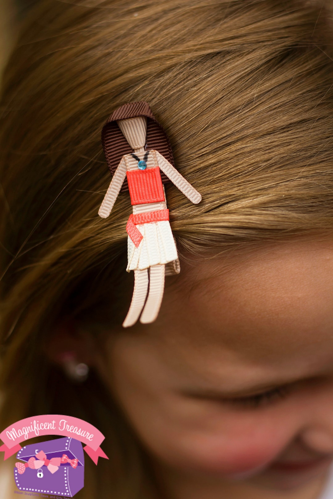 Moana Hair Clip - Moana Hair Bow - Moana Ribbon Sculpture - Disney ...