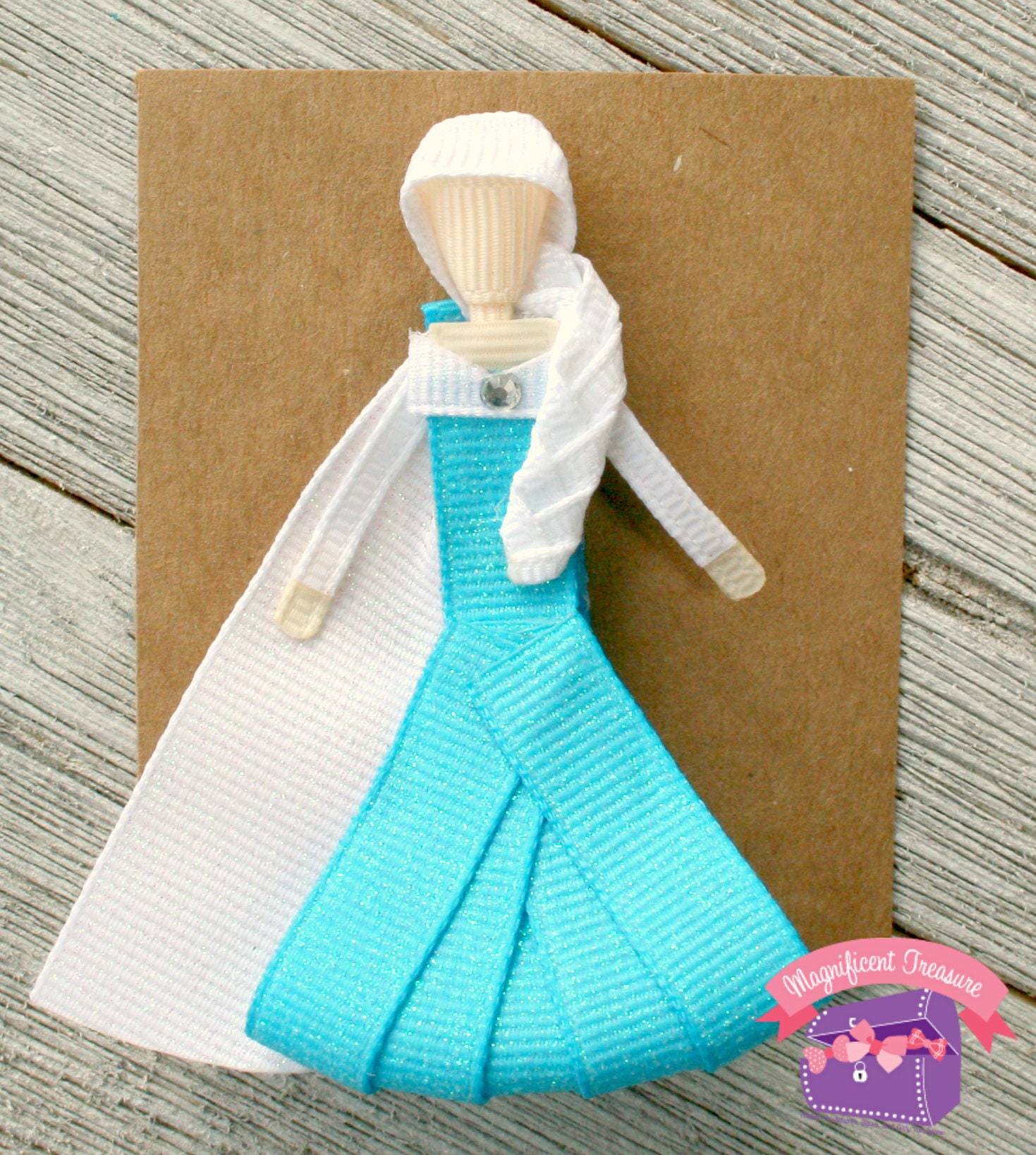 Queen Elsa Hair Bow - Frozen Elsa Hair Bow - Disney Princess Hair Cli…