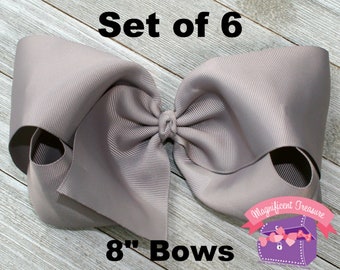 Set of 6 XL 8 Inch Boutique Bow - 3 Inch Ribbon - Jumbo Boutique Hair Bow - Southern Style Bow - Extra Large Bow - Big Bow - Girl Hair Bow
