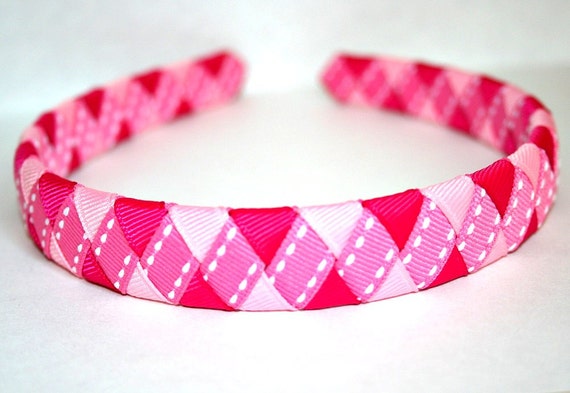 Items similar to Pretty in Pink Woven Headband on Etsy