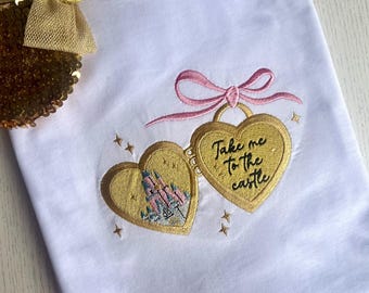 Take Me To The Castle Is Embroidered Unisex top T-shirt Sweatshirt Hoodie - Perfect for Disney Travel Day
