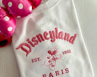 Disneyland Paris Embroidered Unisex top T-shirt Sweatshirt Hoodie
