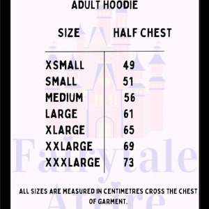 Puede incluir: Tabla de tallas para una sudadera con capucha para adultos, con tallas que van desde XSmall hasta XXXLarge. Las medidas est&aacute;n en cent&iacute;metros. Se incluyen instrucciones para medir el pecho. Tambi&eacute;n se proporciona una gu&iacute;a de tallas del Reino Unido para mujeres.