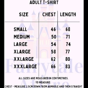 Puede incluir: Tabla de tallas para camisetas de adulto, con medidas de pecho y largo en cent&iacute;metros. Tallas desde la S hasta la XXXL, con medidas de pecho de 46 cm a 66 cm y largos de 68 cm a 83 cm.
