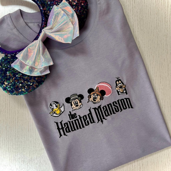 Haunted Mansion Embroidered Unisex top T-shirt Sweatshirt Hoodie.