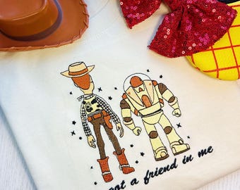 Woody and Buzz inspired Embroidered Unisex top T-Shirt Sweatshirt Hoodie - Perfect for Disney!