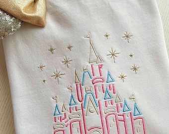 Sudadera unisex con capucha y bordado de castillo y estrellas