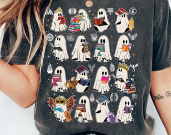 SJM Ghost Book T-shirt, Sarah J. Maas Universe Halloween T-shirt, Acotar, Throne of Glass, Crescent City, Fantasy Booktok Merch