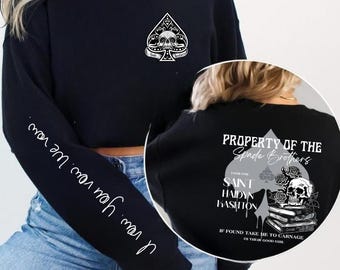Property Of The Spade Brothers Sweatshirt, The Lords Book Series Hoodie, Carnage Madness Chaotic Sweater, Dark Romance Merch