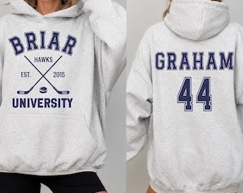 Felpa con cappuccio Briar Hockey, girocollo fuori dal campus, maglietta Hockey Romance, felpa Briar U, hockey nel campus, felpa con cappuccio Briar U, hockey universitario personalizzato