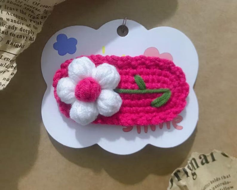 Crochet Daisy Hair Clips: Handmade Knit Flower Hair Accessories - Etsy