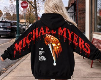 Felpa con cappuccio Shoulder-to-Shoulder M.ichael M.yers per Halloween, edizione speciale, felpa horror divertente, regalo unisex per fan dei film horror