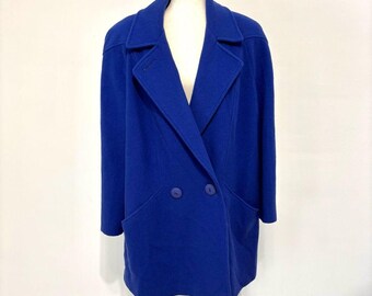 Vintage Sys Place Royal Blue Wool Blend Pea Coat