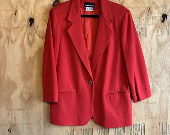Vintage Sag Harbor Red Wool Blazer Sz 14