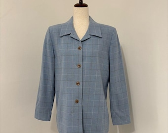 Vintage Pendleton Baby Blue 100% Virgin Wool Blazer  Size 14