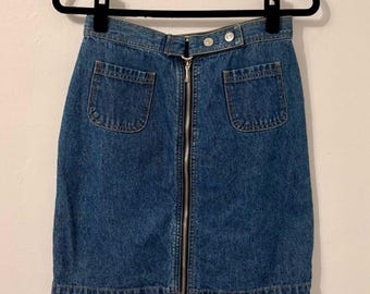 Vintage 90s LA Blues 100% Cotton Denim Pencil Skirt Sz 8