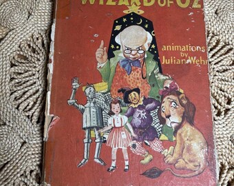 1944 Wizard of Oz  Book Animated Mechanical Moving Saalfield Julian Wehr