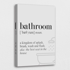 Dictionary Definition Art Print: Bathroom Wall Decor, Ready to Hang