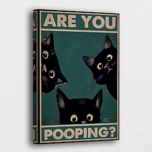 Funny Cat Bathroom Print: Humorous Wall Art